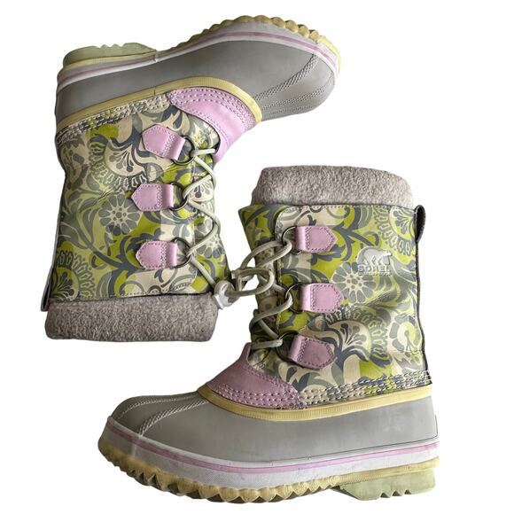 Sorel Other - Sorel Yoot Pac Floral Pastel Winter Snow Boots - Size 4